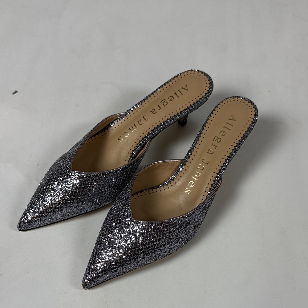 Silver Glitter Heels